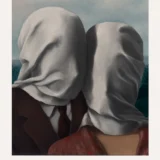 Magritte Lovers Print, Veiled Kiss Surrealist Wall Art Print