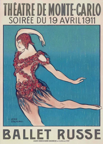 Nijinsky Ballet Russe Monte Carlo 1911 Jean Cocteau Art Print