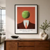 Magritte Apple Print, Abstract Idea Surrealist Wall Art Print