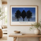 Magritte Barricades Print, Moonlit Tree Surreal Wall Art Print
