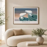 Magritte Colloquium Print, Coastal Figures Surreal Wall Art Print