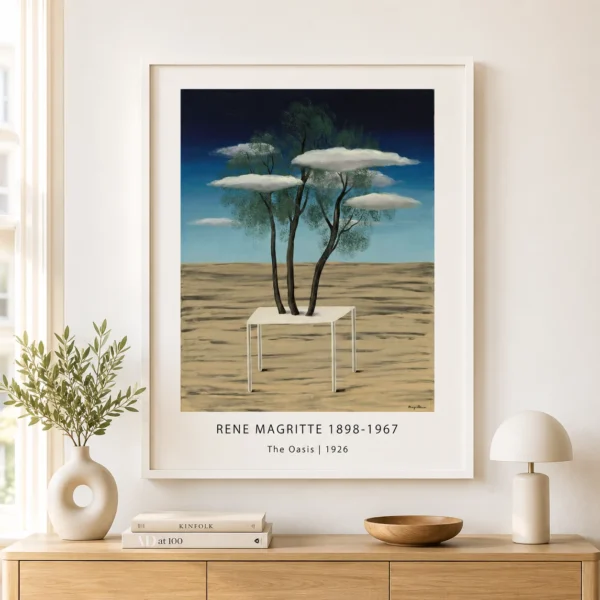 Magritte Desert Trees Print, Tabletop Surreal Landscape
