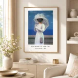Magritte Great War Print, Violet Bouquet Portrait Wall Art Print