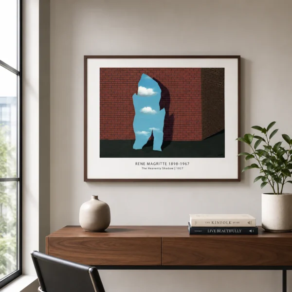 Magritte Heavenly Shadow Print, Cloud Figure Surreal Art