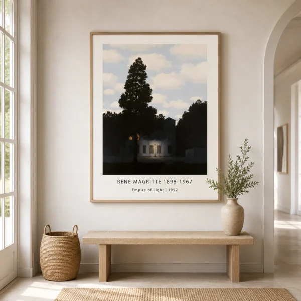 Magritte House Print, Empire of Light Surreal Wall Art Print
