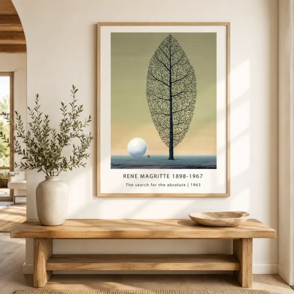 Magritte Leaf Tree Print, Search for the Absolute Wall Art Print