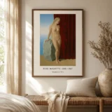 Magritte Magnet Poster, Red Curtain Surrealist Nude Art