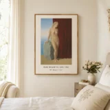Magritte Magnet Print, Red Curtain Surreal Figure Art