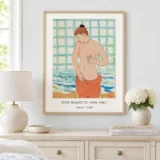 Magritte Pebble Print, Nude Beach Surrealist Wall Art Print