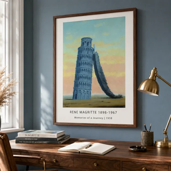 Magritte Pisa Poster, Memories of a Journey Wall Art Print