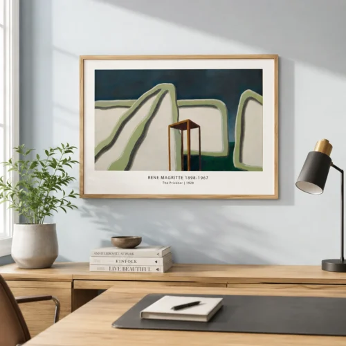 Magritte Prisoner Print, Abstract Surrealist Wall Art Print