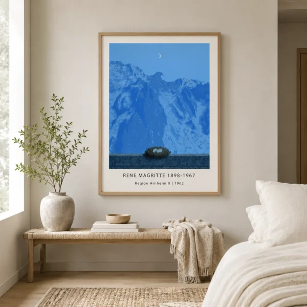 Magritte Region Arnheim Poster, Blue Eagle Mountain Wall Art Print