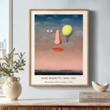 Magritte Relationships Print, Floating Face Surreal Wall Art Print