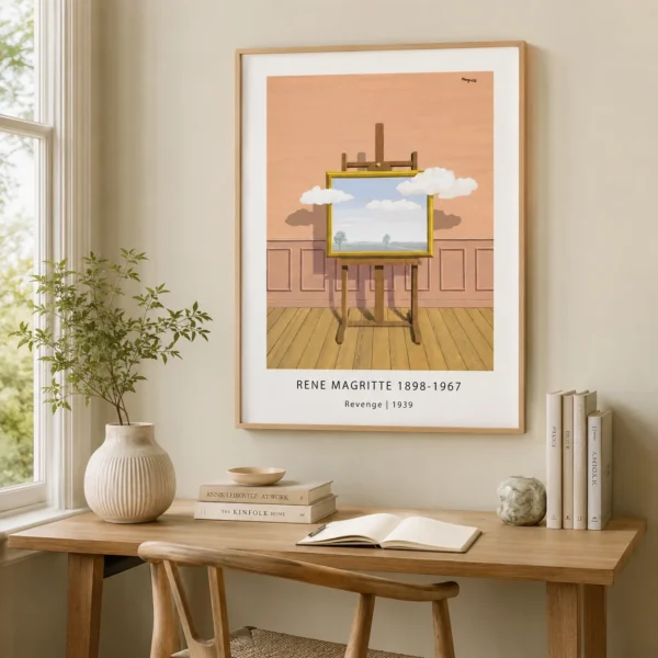 Magritte Revenge Print, Cloud Canvas Surrealist Wall Art Print