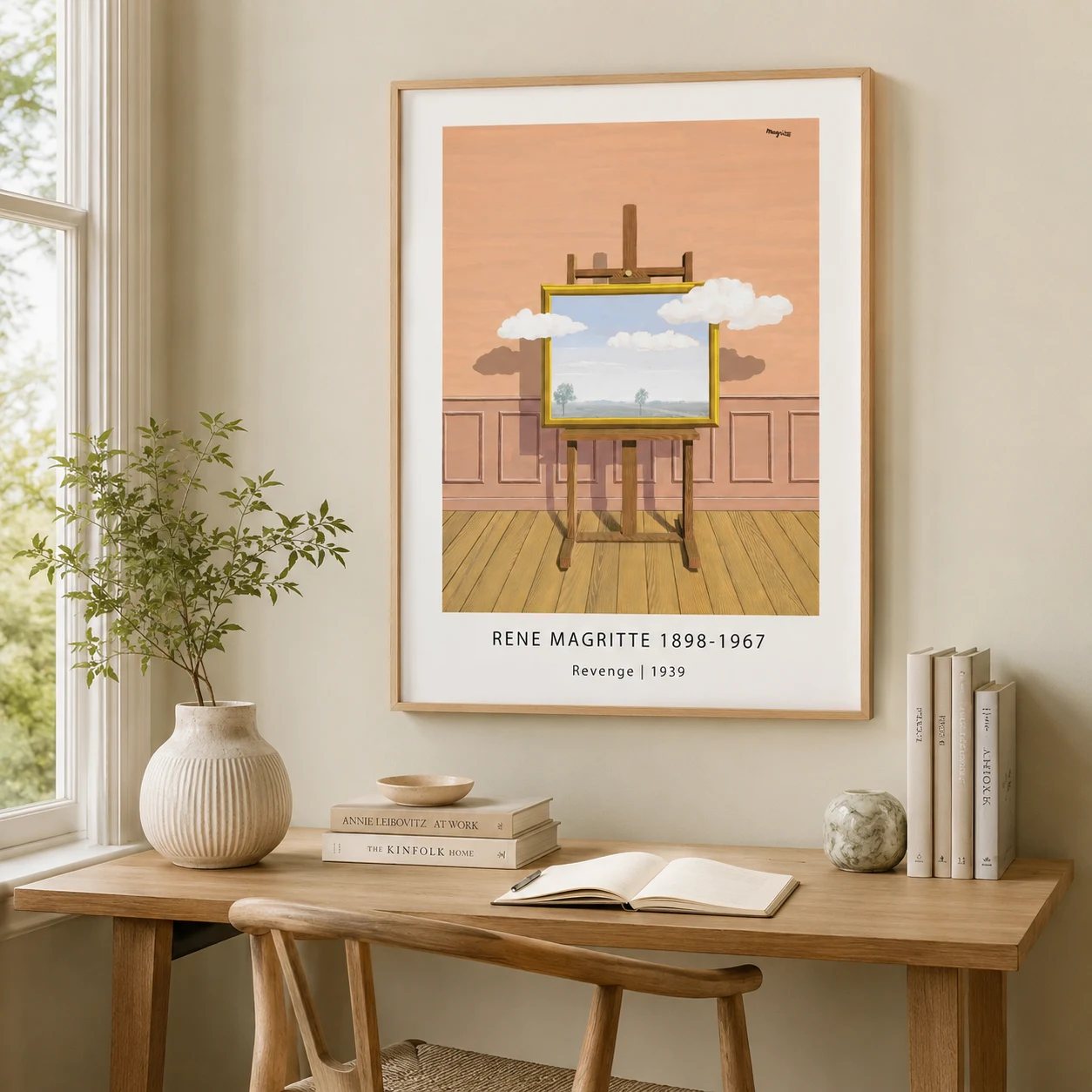 Magritte Revenge Print Cloud — magritte Revenge print showing clouds escaping from a canvas on an