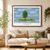 Magritte Territory Print, Floating Tree Surreal Wall Art Print