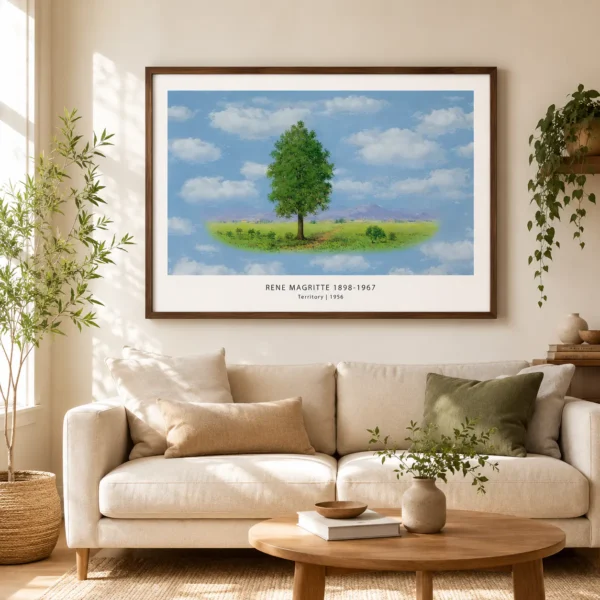 Magritte Territory Print, Floating Tree Surreal Wall Art Print