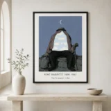 Magritte Therapist Poster, Bowler Hat Surreal Wall Art Print