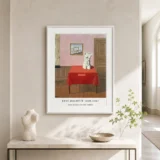 Magritte Torso Print, Two Torsos on Red Tables Surreal Art