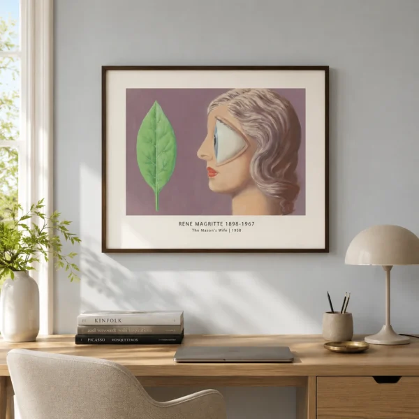 Masons Wife Print, Rene Magritte Eye and Leaf Portrait