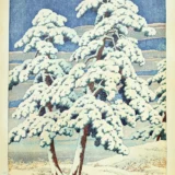 Pines in Clear Weather After Snow Kawase Hasui Japanese Art Print