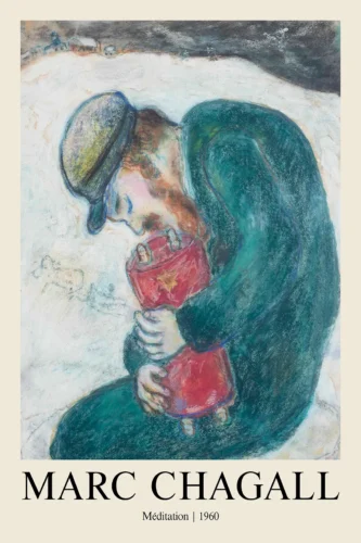 Marc Chagall Meditation 1960 Jewish Heritage Expressionist Art Print