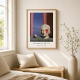 Memorial IV Print, Magritte Moonlit Bust Surrealist Art