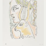 Jean Cocteau Menton 1956 Exhibition Art Print, French Riviera Poster