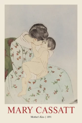 Mary Cassatt, Mother's Kiss 1891 Impressionist Art Print