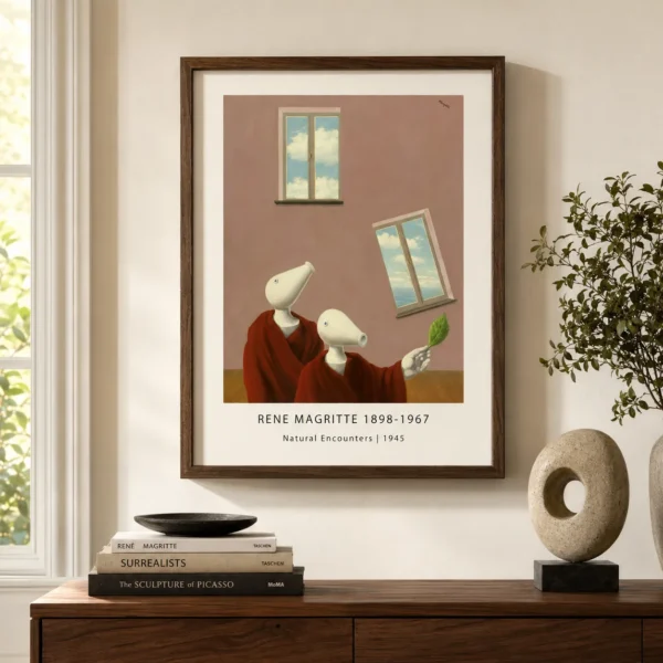Natural Encounters Poster, Magritte Window Figure Wall Art Print