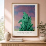Natural Grace Print, Magritte Green Leaf-Bird Wall Art Print