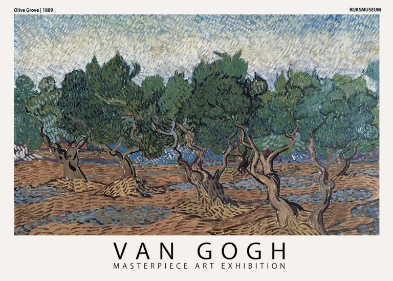 Vincent van Gogh Olive — impressionist Vincent van Gogh art print featuring swirling gnarled