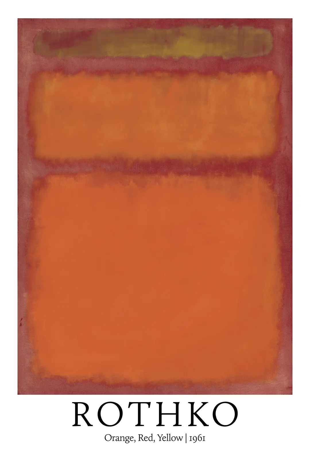 Rothko Orange Red Yellow - 1961 Abstract Expressionist Wall Art Print Rothko Orange Red Yellow Abstract Print With Stacked Blocks Of Orange And Yellow On A Red-Brown Background.