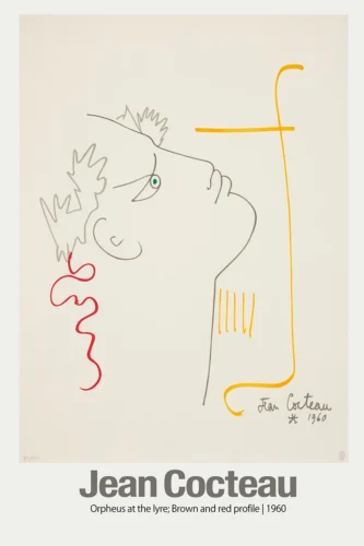 Jean Cocteau Orpheus at the Lyre 1960 Line Drawing Art Print
