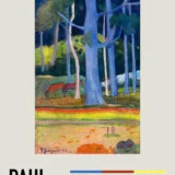Paysage aux troncs bleus, Paul Gauguin Landscape Art Print