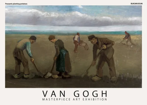 Peasants Planting Potatoes Van Gogh Exhibition Art Print