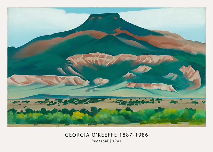 Classic Georgia O'Keeffe Pedernal Print - New Mexico Mountain Wall Art