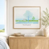Penelope Print, Magritte Blue Tree Landscape Art