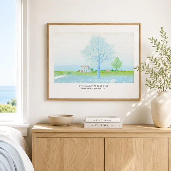 Penelope Print, Magritte Blue Tree Landscape Art