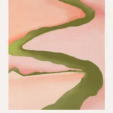 Pink Green Print, Georgia O'Keeffe aerial river art