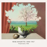 Magritte Plagiarism Print, Tree Silhouette Surreal Wall Art Print
