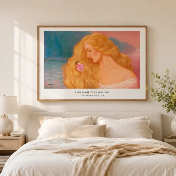 Popular Novel Print, Rene Magritte Rose Portrait Wall Art Print
