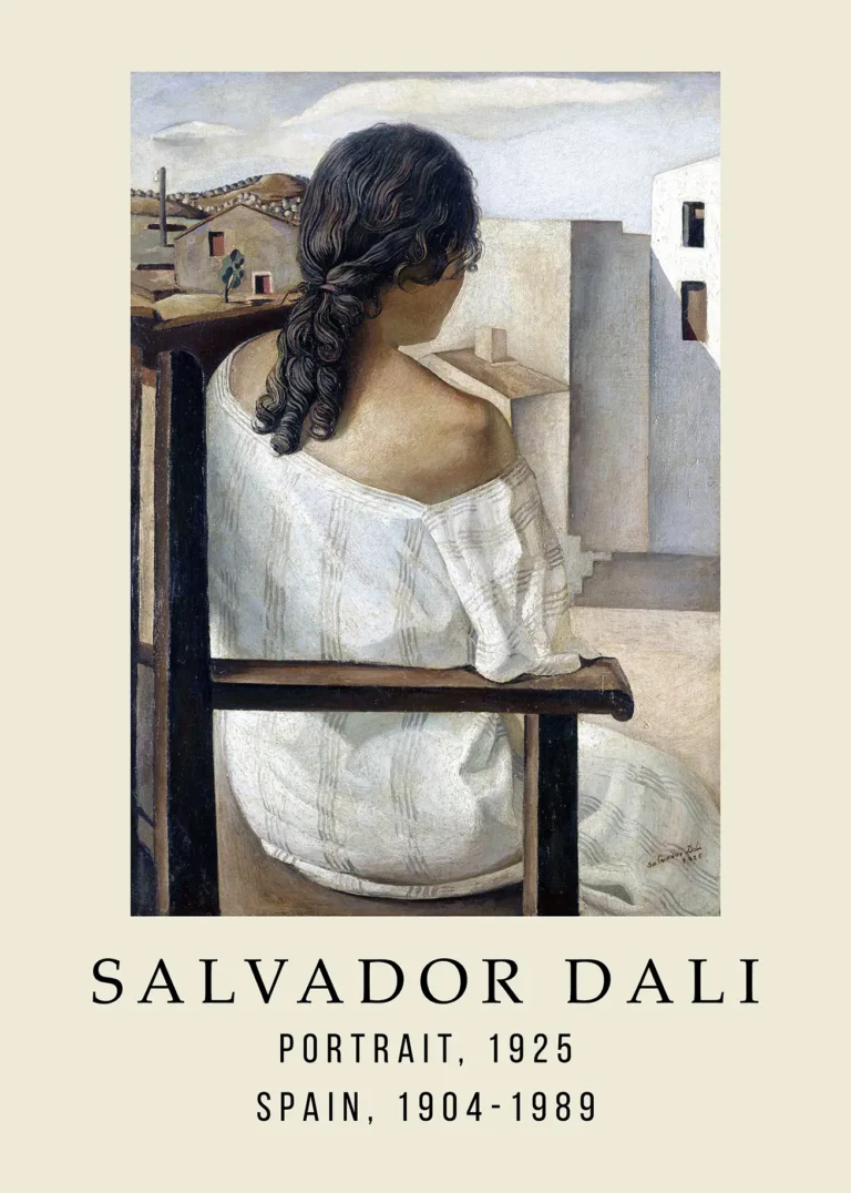 Salvador Dali Portrait 1925 — serene 1925 portrait by Salvador Dali featuring a woman in a white