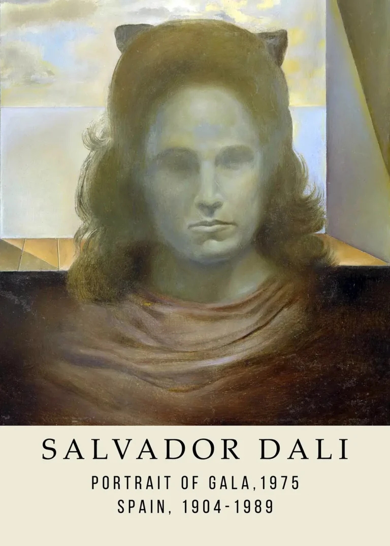 Gala — surreal portrait of Gala by Salvador Dali featuring a ghostly facial