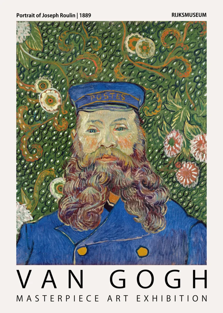 Joseph Roulin — impressionist portrait of Joseph Roulin featuring a bold blue uniform