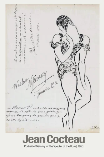 Jean Cocteau Portrait of Nijinsky Specter of the Rose Art Print
