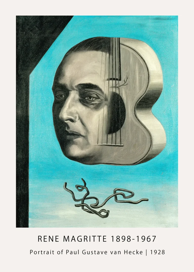 Magritte Portrait Print Paul-gustave — magritte portrait print featuring Paul-Gustave van Hecke with a