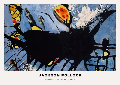 Jackson Pollock Poured Black Shape I 1950 Abstract Art Print