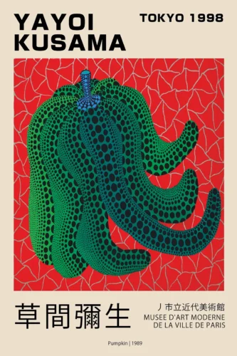 Yayoi Kusama Pumpkin 1989, Tokyo Exhibition Art Print