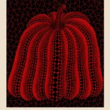 Yayoi Kusama Pumpkin 1998 Tokyo Exhibition, Red and Black Art Print